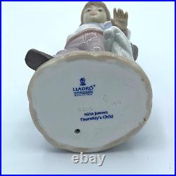 Lladro 6018 Thursday's Child Girl with Dog Porcelain Figurine in Box MINT