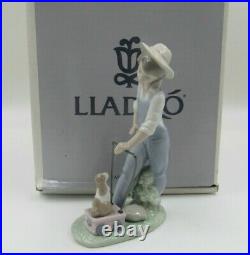 Lladro 6021 Saturday's Child Boy with Dog Porcelain Figurine in Box