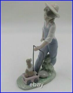 Lladro 6021 Saturday's Child Boy with Dog Porcelain Figurine in Box