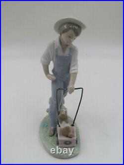 Lladro 6021 Saturday's Child Boy with Dog Porcelain Figurine in Box
