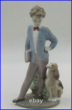 Lladro 6023 Sunday's Child Boy with Dog Porcelain Figurine