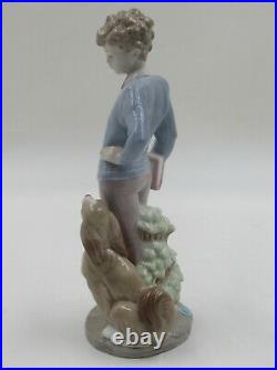 Lladro 6023 Sunday's Child Boy with Dog Porcelain Figurine