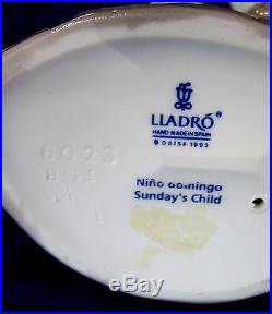 Lladro #6023 Sunday's Child Brand Nib Boy Book Dog B-day $175 Off Free Shipping