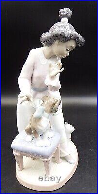 Lladro #6026 My Turn Dog & Cat African Black Legacy 2nd MINT