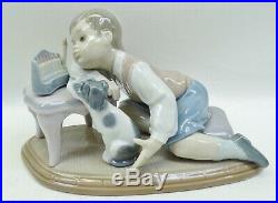 Lladro 6027 Hanukah Lights Boy With Menorah and Dog by Francisco Polope