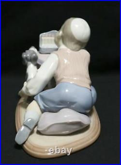 Lladro 6027 Hanukah Lights Jewish Boy With His Dog Porcelain Fig Figurine Figure