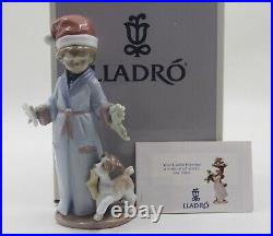 Lladro 6166 Dear Santa Boy with Dog Porcelain Figurine in Box