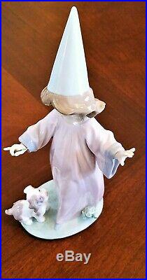 Lladro 6170 Under My Spell Fairy Girl using Wand on Puppy Dog