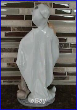 Lladro 6227 Trick or Treat boy in ghost costume w dog & pumpkin- MWOB, RV$450