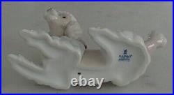 Lladro 6337 Poodle puppy dog w pink purple bow lying down MWOB, RV$340