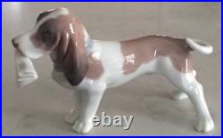 Lladro 6398 Morning Delivery Basset Hound puppy dog w newspaper MIB, RV$250