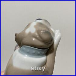 Lladro #6417 Unlikely Friends Bull Dog Cat Porcelain Figurine Retired Figure