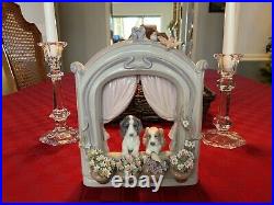 Lladro #6502 Please Come Home Dogs At Window Beautiful Condition