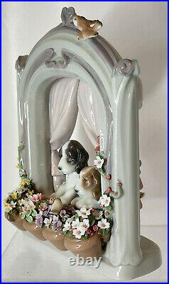 Lladro #6502 Please Come Home Dogs At Window Fine Porcelain Figurine