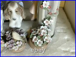 Lladro #6502 Please Come Home Dogs At Window Fine Porcelain Figurine With Box