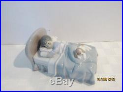 Lladro 6541 BEDTIME BUDDIES BOY WITH PET DOG ON BED ORIG. BOX EXCELLENT
