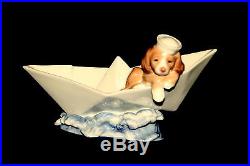 Lladro #6642 Little Stowaway Brand New In Box Dog In Paper Boat Sailing Save$ Fs