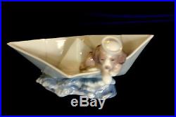 Lladro #6642 Little Stowaway Brand New In Box Dog In Paper Boat Sailing Save$ Fs