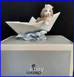 Lladro 6642 Little Stowaway Original Box Mint Condition Barco De Papel Puppy Dog