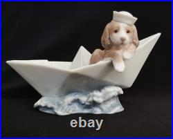 Lladro 6642 Little Stowaway Original Box Mint Condition Barco De Papel Puppy Dog