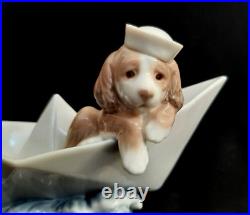 Lladro 6642 Little Stowaway Original Box Mint Condition Barco De Papel Puppy Dog