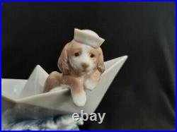 Lladro 6642 Little Stowaway Original Box Mint Condition Barco De Papel Puppy Dog