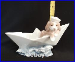 Lladro 6642 Little Stowaway Original Box Mint Condition Barco De Papel Puppy Dog