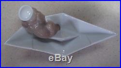 Lladro #6642 Little Stowaway dog w sailor hat asea in a paper boat- MIB, RV$210