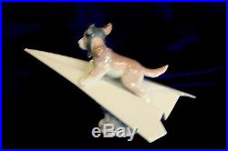 Lladro #6665 Let's Fly Away Brand New In Box Dog On Paper Airplane Bargain F/sh