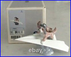 Lladro 6665 Let's Fly Away goggled puppy dog on a paper airplane MIB, RV$210