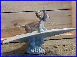 Lladro 6665 Lets Fly Away Dog On A Paper Plane Excellent