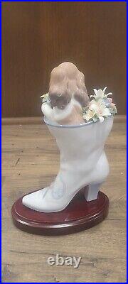 Lladro 6744 A Well Healed Puppy Dog Porcelain Figurine Mint In Box
