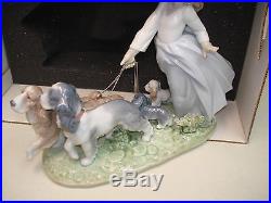 Lladro # 6784 Puppy Parade Girl With Dogs Figurine 2001 Excellent Original Box