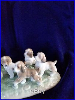 Lladro #6828 My Little Explorers Boy With Dog And Pups Privilege Collection