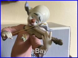 Lladro 6900 Music for a Dream Clown Playing Violin for Girl & Dog MIB