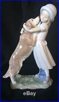Lladro #6903 A Warm Welcome Girl With Dog Figurine