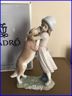 Lladro #6903 A Warm Welcome Girl With Dog Figurine With Original Box