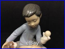 Lladro 6983 Growing Up Together Boy With Puppet & Dogs Retired