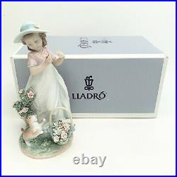 Lladro #6999'Joy in the Garden' Girl & Dog with Roses Figurine with Box