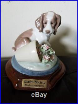 Lladro 7672 It Wasn't Me Dog Collectors Society 1998 Retired with Base & Box