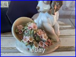 Lladro 7672 it wasnt me dog flowerpot figurine