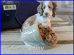 Lladro 7672 it wasnt me dog flowerpot figurine