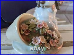 Lladro 7672 it wasnt me dog flowerpot figurine