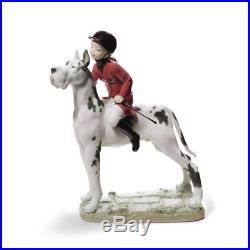 Lladro 8523 Giddy up Doggy Girl Riding Her Dog Figurine 01008523 New