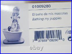 Lladro #9280 Bathing My Puppies Brand Nib Girl Puppy Dog Save$$ Beautiful F/sh