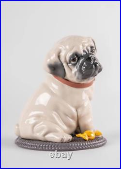 Lladro #9689 Puppie Pug Figurine Brand Nib Large Dog Animal Candy Save$ F/sh