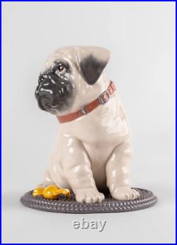 Lladro #9689 Puppie Pug Figurine Brand Nib Large Dog Animal Candy Save$ F/sh