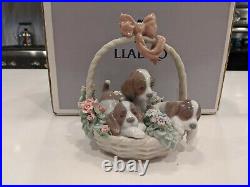 Lladro A Basket Of Love Dogs