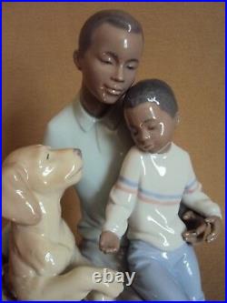 Lladro A MOMENT TO REMEMBER African Black Legacy Father with Son and Dog NIB