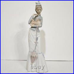 Lladro A Walk with The Dog Collectible Figurine #4893 Retired Glazed Finish